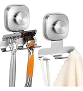 Fenas Razor Holder for Shower, 15 LB Suction Cup for Glass Door & Tile, Rustproof Stainless Steel...