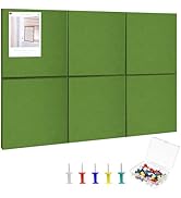Large Cork Board 36" x 24", 6 Pack Felt Wall Tiles with Colored Pushpins, Bulletin Board with Rem...