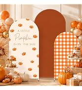 FYSUIMU 3 Pcs Fall Arch Backdrop Covers A Little Pumpkin is on the Way Baby Shower Decorations Or...