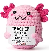 WEYON Teacher Appreciation Gifts for Women Teachers, Handmade Crochet Axolotl Desk Toy, End of Ye...