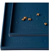 Leash Boss Dog Food Mat - 2-Pack, Waterproof Cat & Dog Bowl Mat for Food and Water, Silicone Pet ...