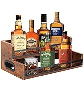 Liquor Bottle Display Shelf, Coffee Syrup Rack Organizer, 2 Step Countertop Liquor Wine Rack, 10 ...