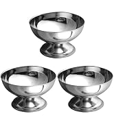 DOITOOL Stainless Steel Salad Cups 3.93X3.93X7.67 Inch Metal Dessert Bowls for Ice Cream Snacks F...