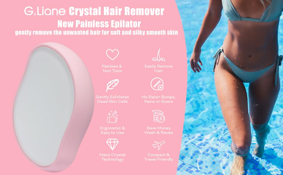 CRYSTAL GLASS HAIR REMOVER(Pink)