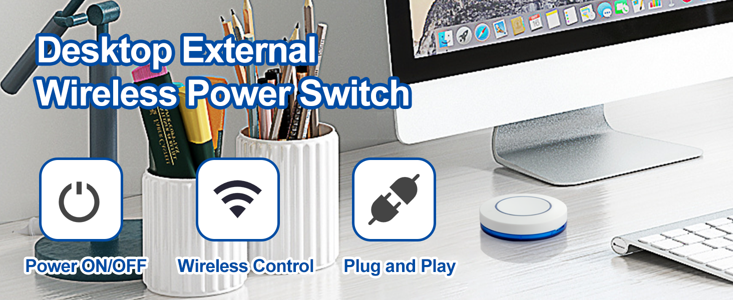 Desktop external wireless power switch
