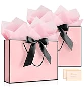 YoungTree Pink Mothers Day Gift Bags with Handles, 13" Medium Gift Bag with 4 Tissue Paper and 2 ...