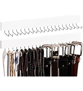 StorageWorks Tie Rack with 20 Hooks, 2-Pack Wall-Mounted Wooden Hangers for Neckties, Belts, Hats...