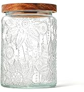 CasaVibe 24 OZ Vintage Glass Jars With Lids, Vintage Glass Jar Food Containers, Airtight Food Sto...