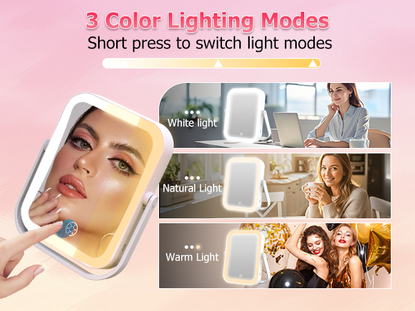 rechargeable travel makeup mirror