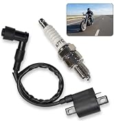 Pniwuno 2 PCS High Performance Racing Ignition Coil, A7TC Spark Plug, Engine Parts for CG125 50CC...