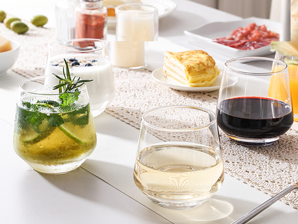 Stemless Wine Glasses Set