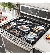 HOMETITUTE Stove Top Covers 28x20 Inches Heat Resistant Cooktop Protector Coffee Chocolate Desser...