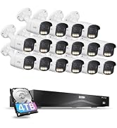ZOSI 4K 8MP 16CH PoE Security Camera System, 16 x 3K 5MP C186 Aurora Lux True Full Color Night Vi...