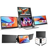KYY Laptop Screen Extender 15.6''1080P Quad Portable Monitor, Triple Monitor 1 USB-C Connection, ...
