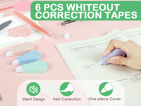 school supplies aesthetic stationery set pencil case marker erasers sticky note correction tapes
