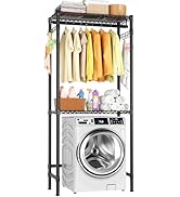 Golpart Over Washer and Dryer Shelves,2 Tier Adjustable Height Wire Shelving Laundry Room Storage...