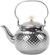Hammered Tea Kettle, Stainless Steel Tea/Coffee Pot Loose Leaf Teapot for Tea, Milk, Coffee, 1.2L...
