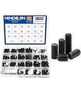 NINDEJIN 666pcs Set Screws, M2 M3 M4 M5 M6 M8 Metric Internal Hex Drive Set Screws & Allen Key Wr...