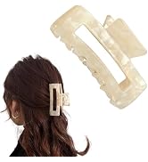 White Hair Clips for Women Thick Hair Large Claw Clips for Thin Hair Big Square Hair Clip for Lon...