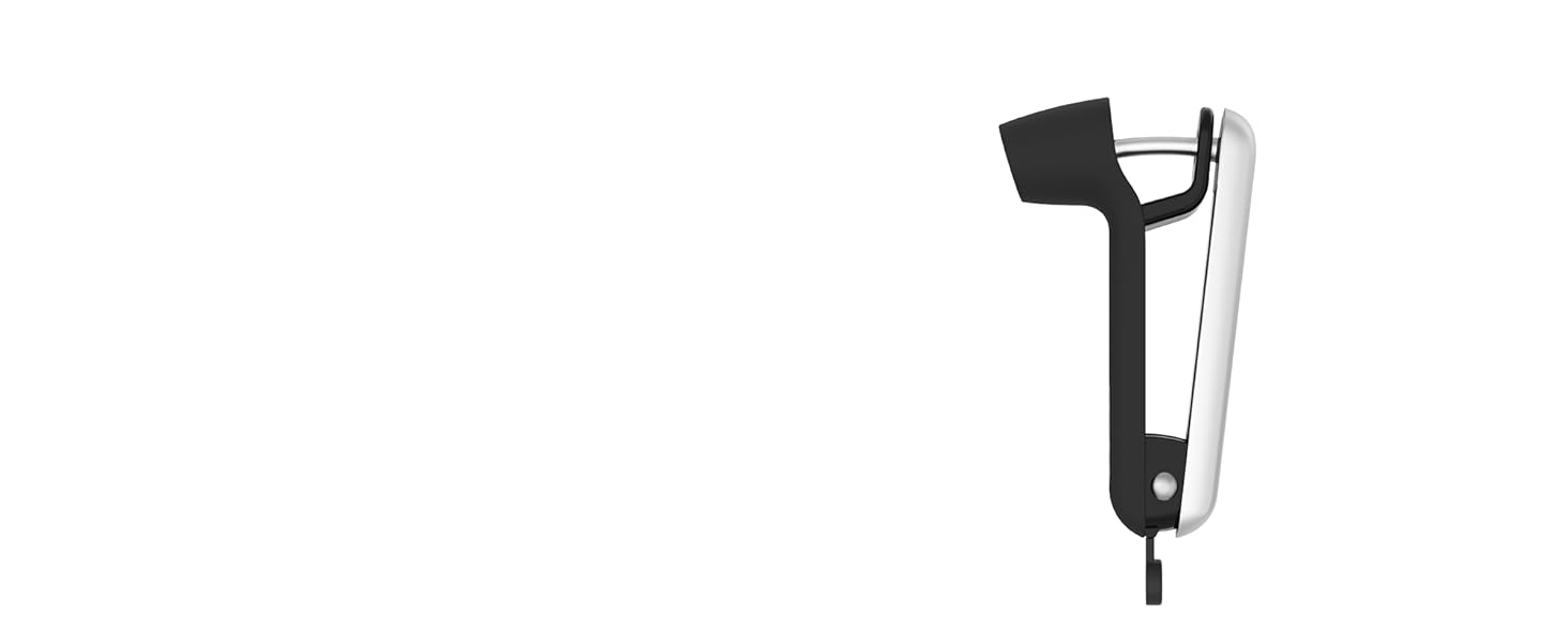 Black handheld steam cleaner or steamer tool shown against white background, featuring ergonomic grip and nozzle design.