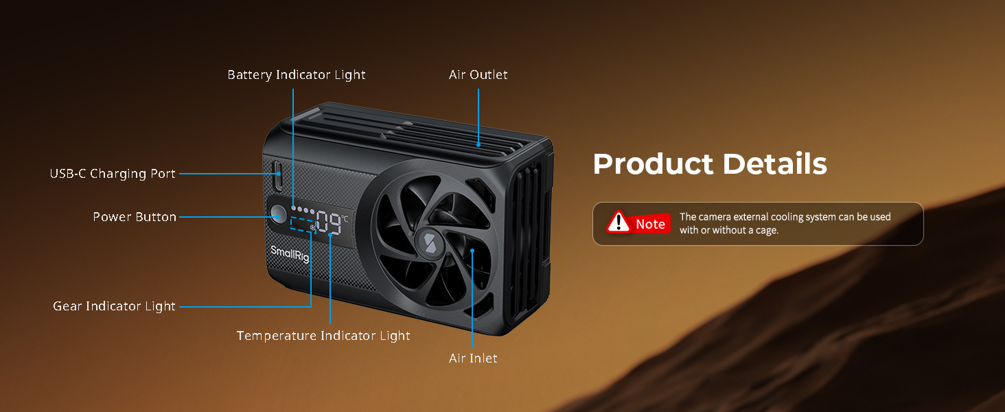 camera cooling fan with battery 5328