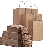 FACEBAG 120 Pack Brown Paper Bags with Handles Mixed Size,Recyclable Kraft Paper | Ideal for Gift...