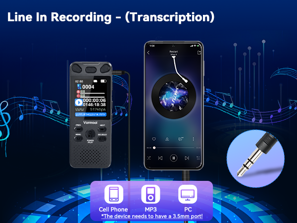 voice recorder with line-in