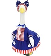 Patriotic Porch Goose Outfits for 23 Inch Lawn Statue, 4th of July Costume for Plastic/Cement Sta...