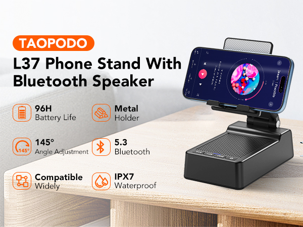 Phone Stand with Wireless Bluetooth Speaker