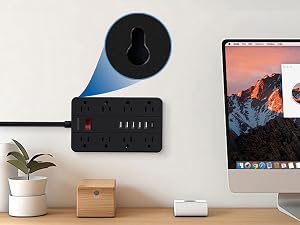 flat plug power strip