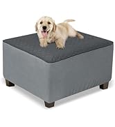 NeColorLife Ottoman Cover Square Waterproof Ottoman Slipcover Thick Storage Footrest Stool Covers...
