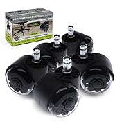 Slipstick Premium Rubber Office Chair Caster Wheel Replacements (Set of 5) for All Hard Surface F...