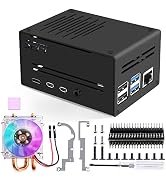 GeeekPi Raspberry Pi 4 Metal Case with Fan, Raspberry Pi 4B Case with Raspberry Pi Low-Profile CP...