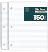 150 Sheets Loose Leaf Paper 8 x 10.5 Inch, Notebook Pads, Loose Leaf Paper College Ruled, Double-...