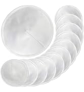 12pcs Bamboo Nursing Breast Pads with Laundry Bag - Contoured Leak-Proof Breastfeeding Nipple Pad...