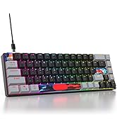 Owpkeenthy Portable 60% Percent Mechanical Gaming Keyboard, Mini Wired Ultra Compact RGB 68 Keys ...