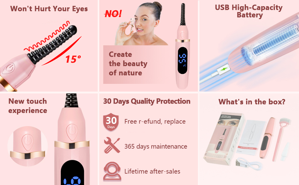 Heated Eyelash Curlers, Heated Eye Lash Curler Best Seller with Comb