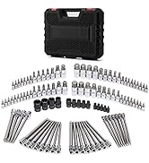 MIXPOWER 107 Piece 1/4 Inch, 3/8 Inch & 1/2 Inch Drive Bit Socket Set, Torx/Extra Long Torx/Tampe...