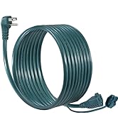 15FT 16Gauge Outdoor Extension Cord Green - SJTW 13Amp 1625W 3Prong Grounded Outside Extension Co...