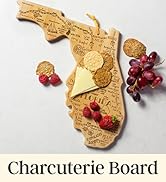 florida state cutting board serving charcuterie cheese crackers and fruit