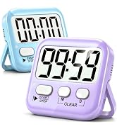 Antonki 2 Pack Digital Timer for Kids Classroom Kitchen Timers for Cooking | w/ Battery, Easy to ...