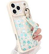 Jefonha Compatible with iPhone 17 Pro Max Case with Finger Hand Strap for Girls Women, Cute Flowe...