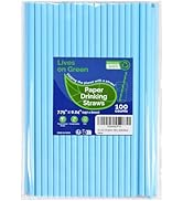 Lives on Green Solid Blue Unwrapped Paper Straws
