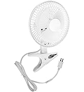 JOEY'Z 6 INCH - 2 Speed - Adjustable Tilt, Whisper Quiet Operation Clip-On-Fan with 5.5 Foot Cord...