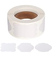 300 Pieces Kraft Paper Sticker Labels, 1.2×2inch Blank Stickers Labels Holiday Present Stickers G...