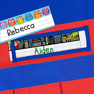 the name strip pocket on the chairback buddy