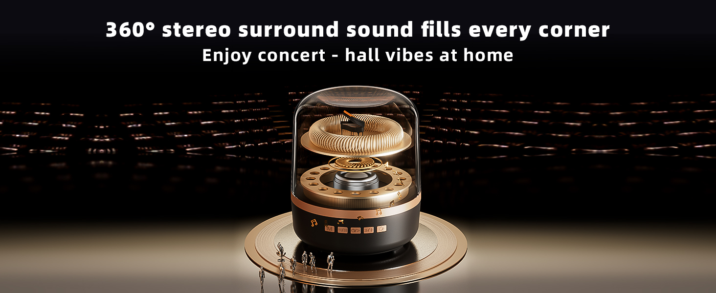 Bluetooth Speaker with HD Sound and Lights, Portable Wireless, Long-lasting battery life, TWS