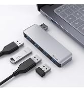 Left Side USB 3.0 Hub, 4-Port Cable-Free USB Splitter for Laptop, Direct-Plug Design, Compatible ...