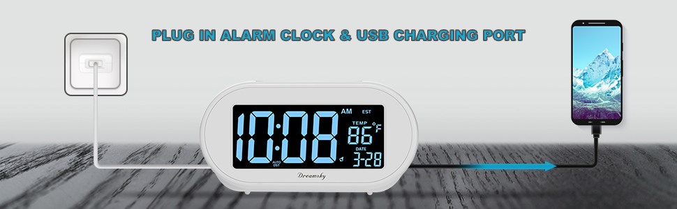 alarm clock with usb charging port