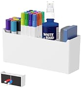 FRETONBA Large Magnetic Dry Erase Marker Holder for Whiteboard & Fridge | 4 Adjustable Compartmen...